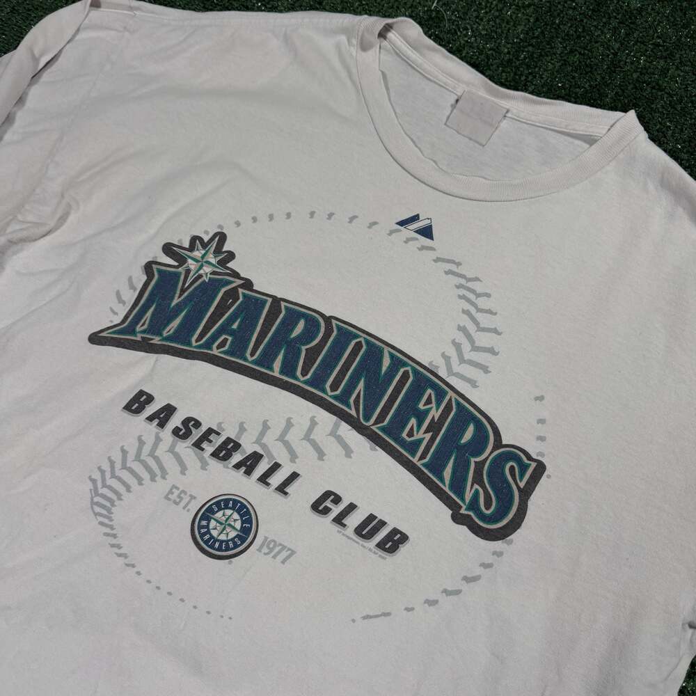 2007 Seattle Mariners Men's MLB Majestic Blue Long Sleeve T-Shirt Large - Picture 3 of 8